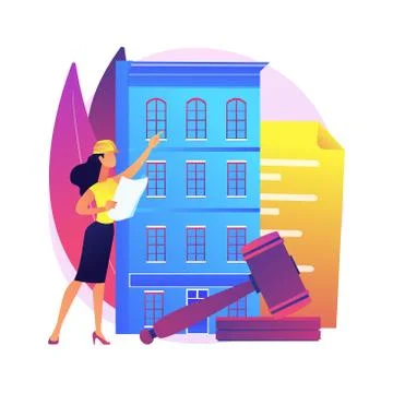 Building regulations abstract concept vector illustration. Ilustración de archivo