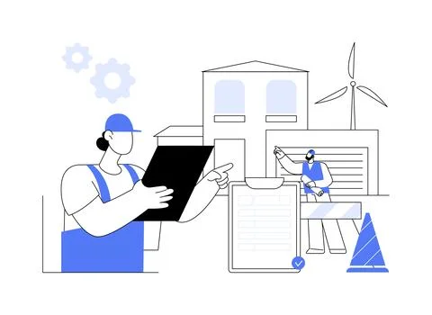 Building regulations abstract concept vector illustration. Ilustración de archivo