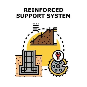 Building reinforced foundation support system vector concept Stock Illustration