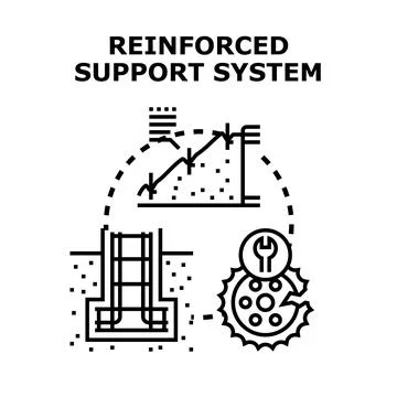 Building reinforced foundation support system vector concept Stock Illustration