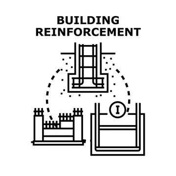 Building reinforcement concept for construction foundation structure Stock Illustration