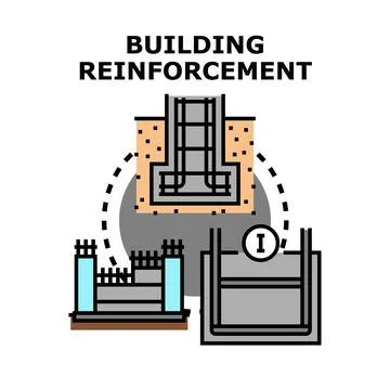 Building reinforcement concept for construction foundation structure Stock Illustration