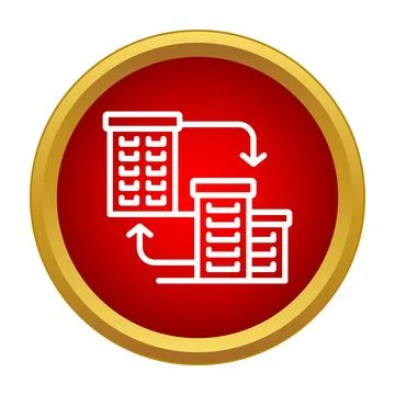 Building relocation icon moving urban development concept Stock Illustration