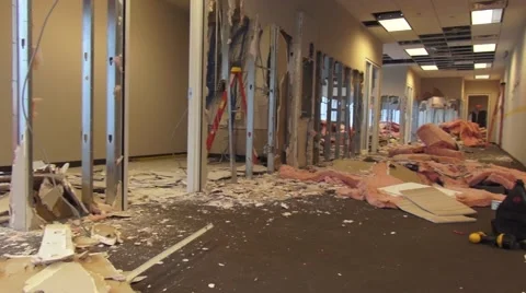 Building Remodeling - office space redesign - construction Stock Footage 40297402