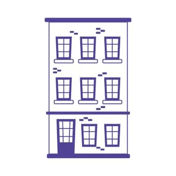 Building residential high tower architecture isolated icon design Ilustración de archivo