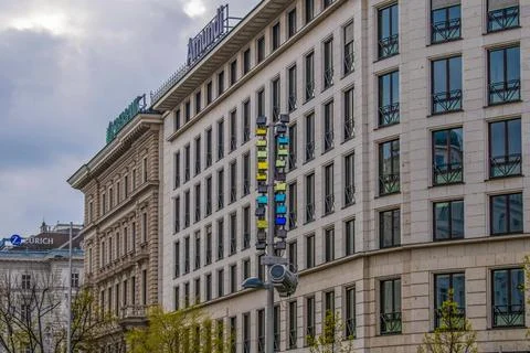 Building, roadside, security cameras, and urban video unveiling the modern .. Stock Photos