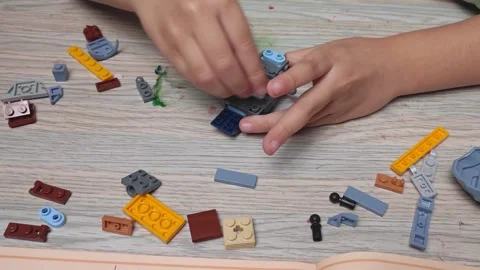 Building a Robot with Blocks Stock Footage 290105820