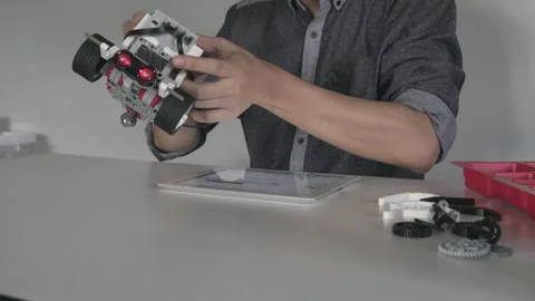 Building Robots with Technology and Creativity Stock Footage 314899113