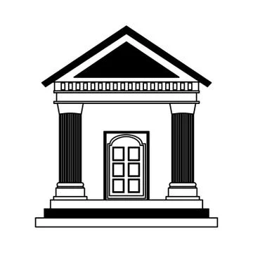 Building roman columns icon Ilustración de archivo