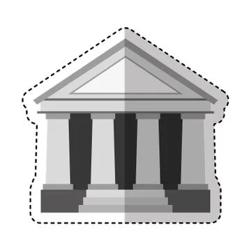 Building roman columns icon Ilustración de archivo
