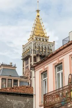 Building roof and exteriors in a street  in Batumi, Georgia Stock Photos