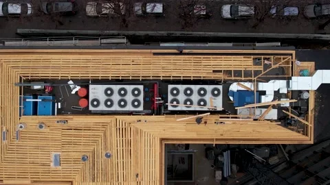 Building roofing aerial Stock Footage 238804552