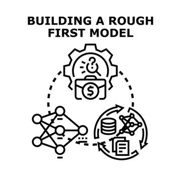Building a rough first machine learning model Stock Illustration