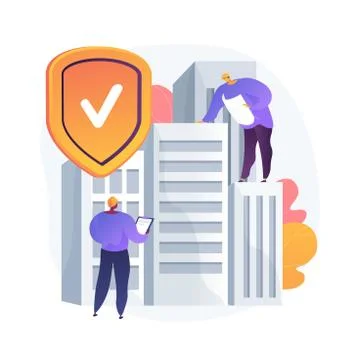 Building safety abstract concept vector illustration. Ilustración de archivo