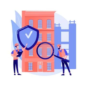 Building safety abstract concept vector illustration. Ilustración de archivo