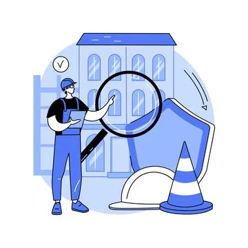 Building safety abstract concept vector illustration. Ilustración de archivo