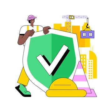 Building safety abstract concept vector illustration. Ilustración de archivo
