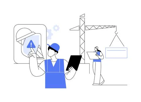 Building safety abstract concept vector illustration. Illustrazione stock