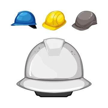 Building safety helmets offering head protection options Stock Illustration