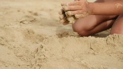 Building sand castle Stock Footage 55747256