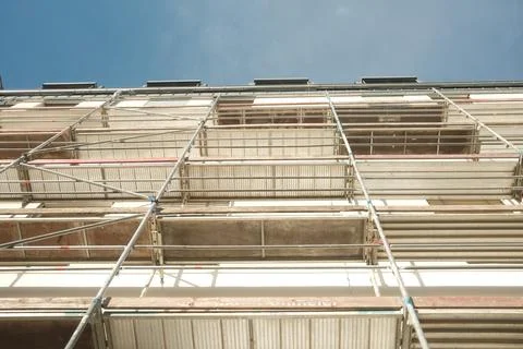 A building with scaffolding on it Stock Photos