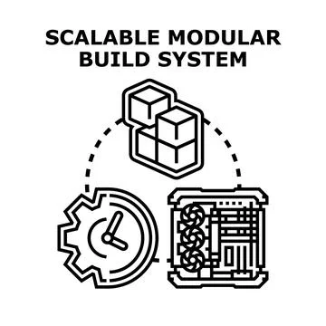 Building scalable modular system with efficient engineering process Illustrazione stock