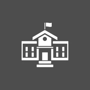 Building school icon on a dark background Stock Illustration