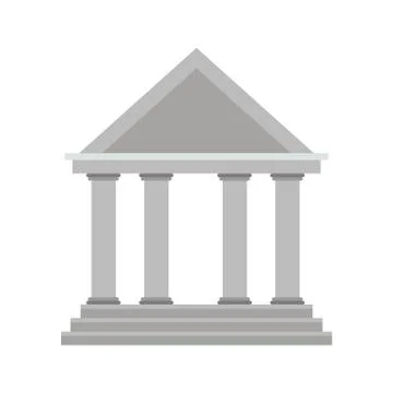 Building school on white background Ilustración de archivo