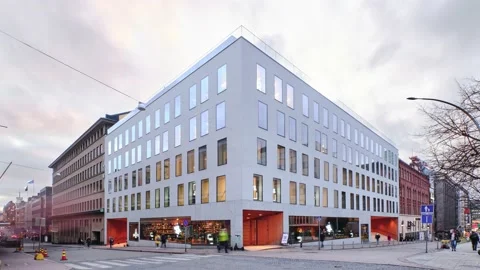 The building of the Science Corner of Helsinki University. Stock Footage 142804635
