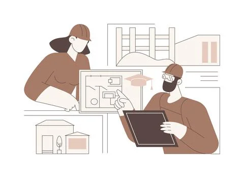Building science isolated cartoon vector illustrations. Stock Illustration