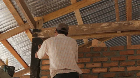 Building Scools in Burma Stock Footage 37350590