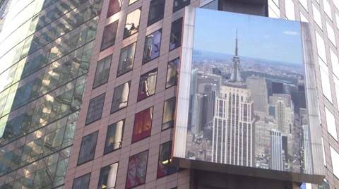Building with screen in New York Stock Footage 32240669
