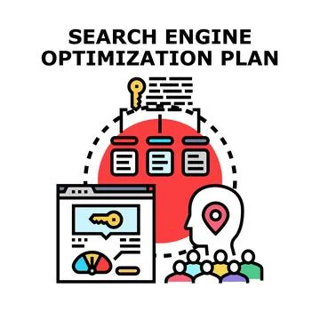 Building search engine optimization plan for digital marketing strategy Ilustración de archivo