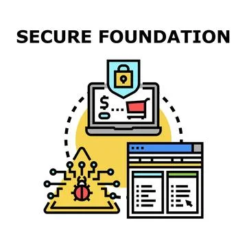 Building secure foundation for online digital protection Stock Illustration