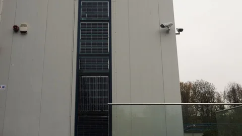 Building security systems with alarm unit and surveillance cameras Stock Footage 106028370