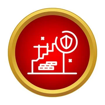 Building security wall construction with protection shield icon Stock Illustration