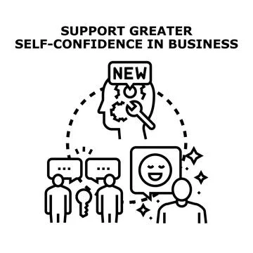 Building self confidence and professional support in business Ilustración de archivo