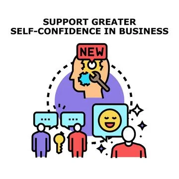 Building self confidence and professional support in business Ilustración de archivo