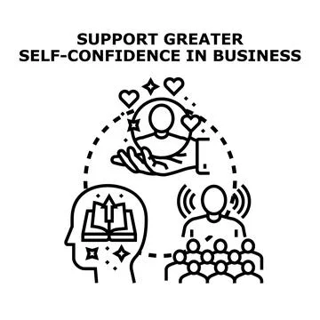 Building self confidence and supporting business growth Ilustración de archivo