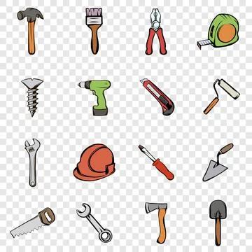 Building set icons Stock Illustration
