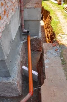 Building a sewage, close up Stock Photos