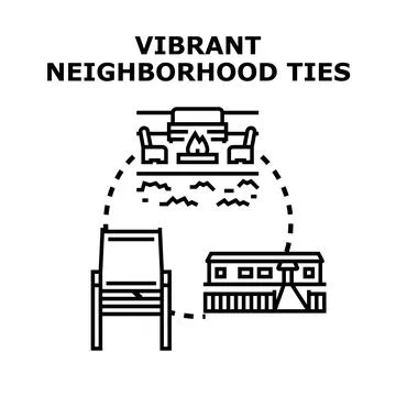 Building shared community connections and vibrant neighborhood ties Stock Illustration
