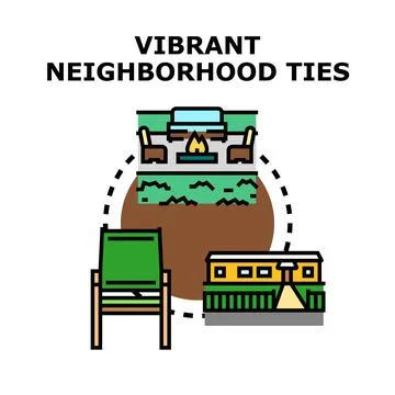 Building shared community connections and vibrant neighborhood ties Stock Illustration