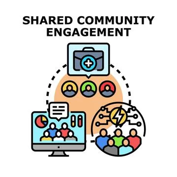 Building shared community engagement and collective collaboration Ilustración de archivo