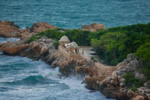 Building at the side of the ocean Foto stock