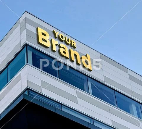 Building Sign Logo Mockup Plantilla PSD