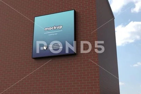 Building Sign Mockup Plantilla PSD