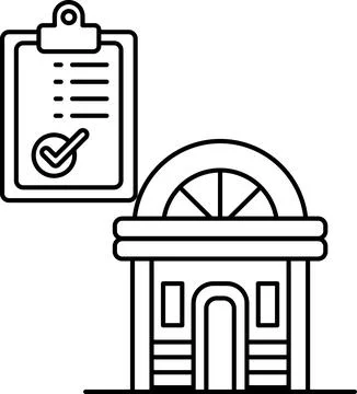 A building with a sign that says "Checked" on it Illustrazione stock