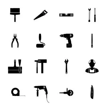 Building silhouettes icons set Stock Illustration