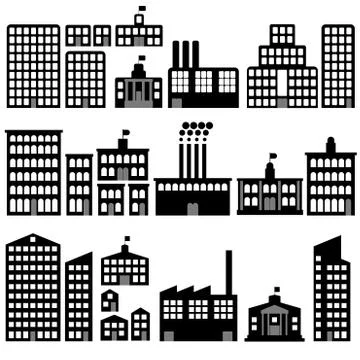 Building silhouettes Stock Illustration